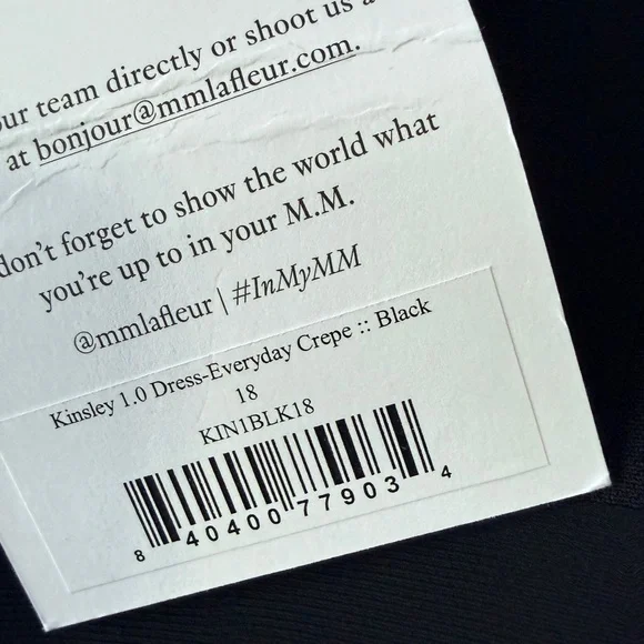 MM LaFleur The Kinsley Dress Everyday Crepe Black Contrast Stitching NWT Size 18 - Picture 10 of 11